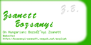 zsanett bozsanyi business card